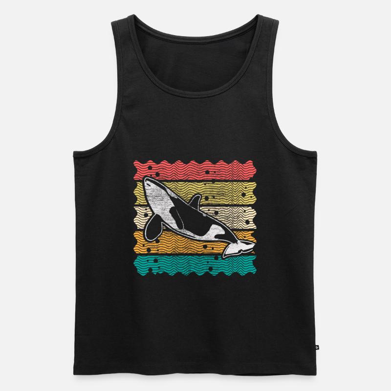 Orca Wal Weltmeer Geschenkidee - Männer Premium Bio Tank Top - Schwarz