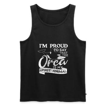 Orca Wal Idée cadeau - Débardeur bio Premium Homme - noir - Devant - AI Model Male 178 light (178cm)