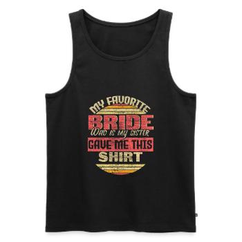 Bruder der Braut JGA Hochzeit Geschenkidee - Männer Premium Bio Tank Top - Schwarz - Vorne - Michal (187cm)