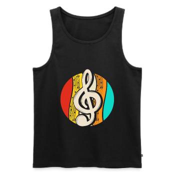 Clef Instrument Musician - Men's Premium Organic Tank Top - black - Front - AI Model Male 178 light (178cm)