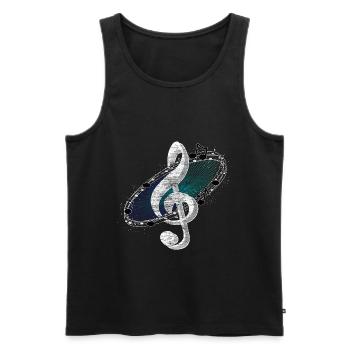 Clef Melody Choir Gift Idea - Men's Premium Organic Tank Top - black - Front - AI Model Male 178 light (178cm)