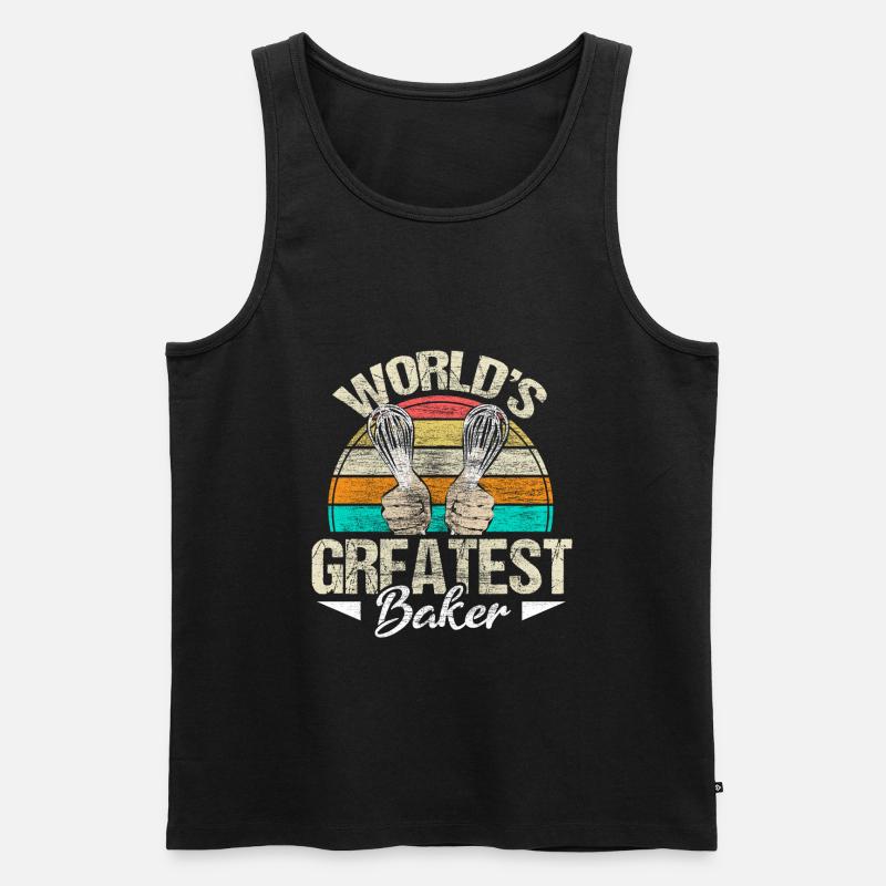 Backen Bäckerin Küche Geschenk - Männer Premium Bio Tank Top - Schwarz