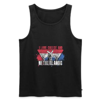 Niederlande Wappen Geschenkidee - Männer Premium Bio Tank Top - Schwarz - Vorne - Michal (187cm)