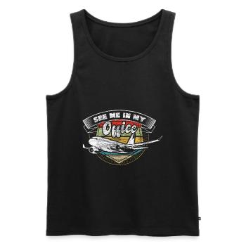 Pilot Fliegen - Männer Premium Bio Tank Top - Schwarz - Vorne - AI Model Male 178 light (178cm)