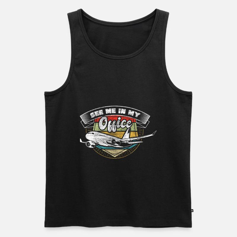 Pilot Fliegen - Männer Premium Bio Tank Top - Schwarz