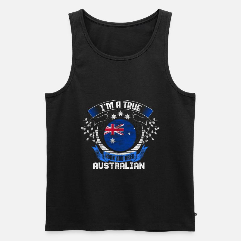 Australien Känguru Kontinent Geschenk - Männer Premium Bio Tank Top - Schwarz