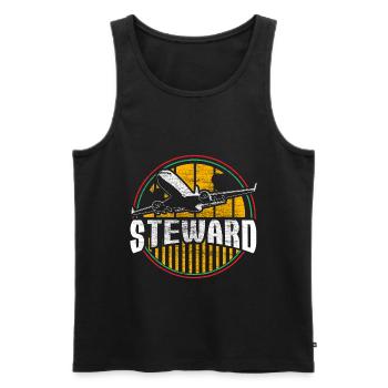 Flight Attendant Man Work - Men's Premium Organic Tank Top - black - Front - AI Model Male 178 light (178cm)