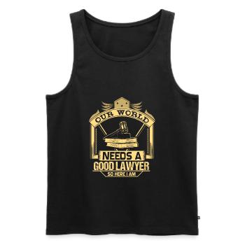 Anwalt Anwältin Richter Geschenkidee - Männer Premium Bio Tank Top - Schwarz - Vorne - AI Model Male 178 light (178cm)