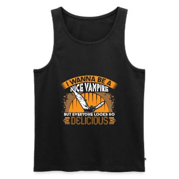 Halloween Vampire Count Saying - Men's Premium Organic Tank Top - black - Front - Michal (187cm)