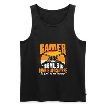 Zombie Apocalypse Undead Spell - Men's Premium Organic Tank Top - black - Front - Michal (187cm)