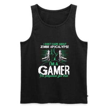 Zombie Apocalypse Virus Halloween - Men's Premium Organic Tank Top - black - Front - Michal (187cm)