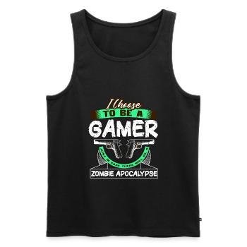 Zombie Apocalypse Games Idée cadeau d’horreur - Débardeur bio Premium Homme - noir - Devant - AI Model Male 178 light (178cm)