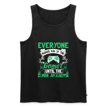 Zombie Apocalypse Gaming Gift Idea - Men's Premium Organic Tank Top - black - Front - Michal (187cm)