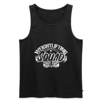Strength Training Muscle Building Workout Gift Idea - Men's Premium Organic Tank Top - black - Front - AI Model Male 178 light (178cm)