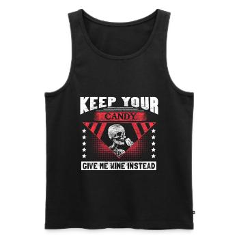Halloween Totenkopf Gruselig - Männer Premium Bio Tank Top - Schwarz - Vorne - Michal (187cm)
