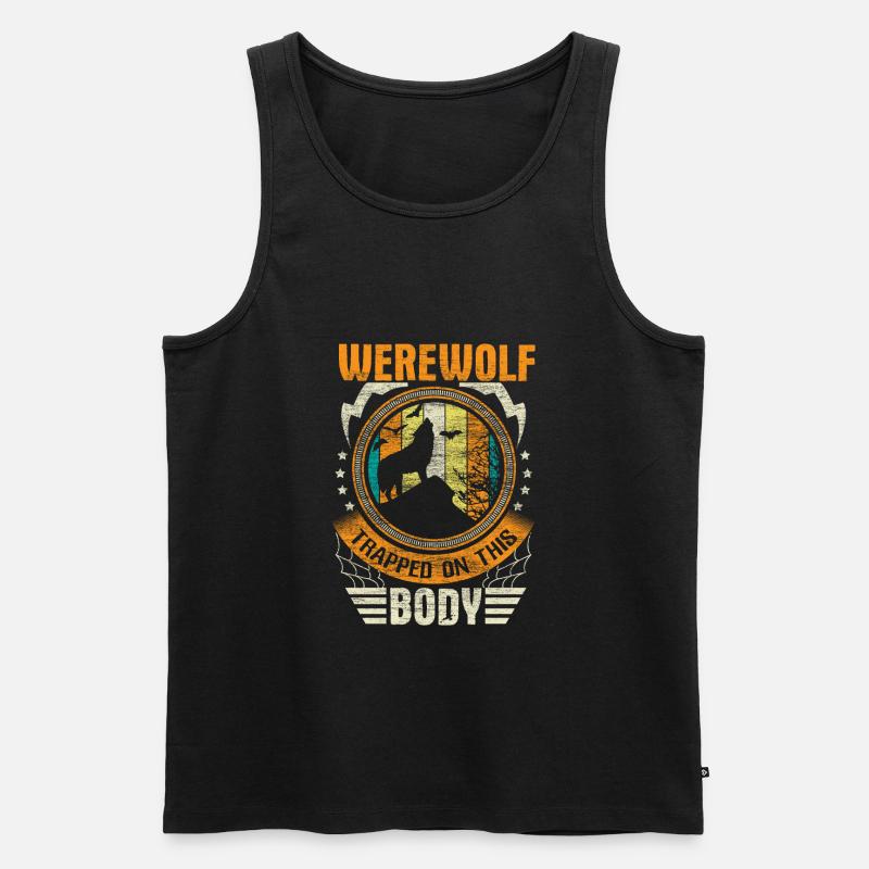 Halloween Werwolf Geschenk - Männer Premium Bio Tank Top - Schwarz