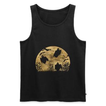 Cadeau fantôme d’Halloween Ghost - Débardeur bio Premium Homme - noir - Devant - Michal (187cm)