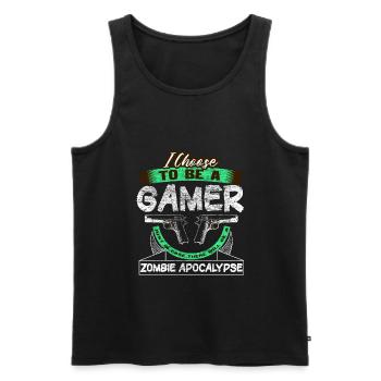 Zombie Apocalypse Gift Idea - Men's Premium Organic Tank Top - black - Front - Michal (187cm)