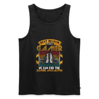 Zombie Apocalypse Weapons Horror Gift - Men's Premium Organic Tank Top - black - Front - Michal (187cm)