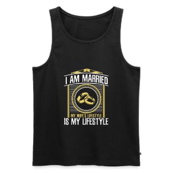 Ehe Ehefrau Liebe Geschenk - Männer Premium Bio Tank Top - Schwarz - Vorne - Michal (187cm)