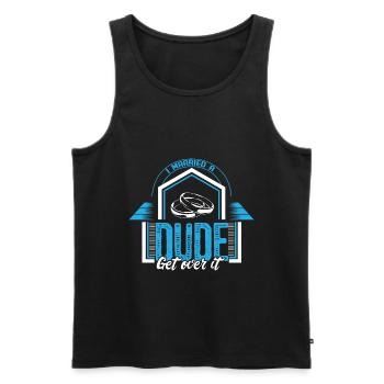 Homo Ehe Ehemann Beziehung Geschenkidee - Männer Premium Bio Tank Top - Schwarz - Vorne - Michal (187cm)