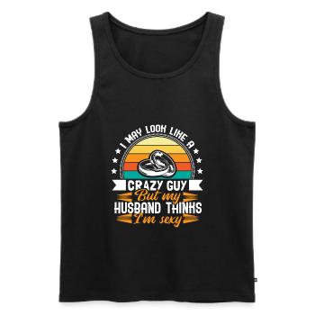 Homo Ehe Partnerschaft Geschenk - Männer Premium Bio Tank Top - Schwarz - Vorne - Michal (187cm)