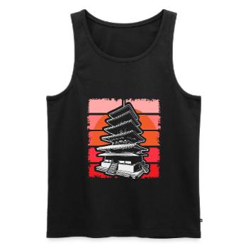 Japan Samurai Flag Gift Idea - Men's Premium Organic Tank Top - black - Front - AI Model Male 178 light (178cm)