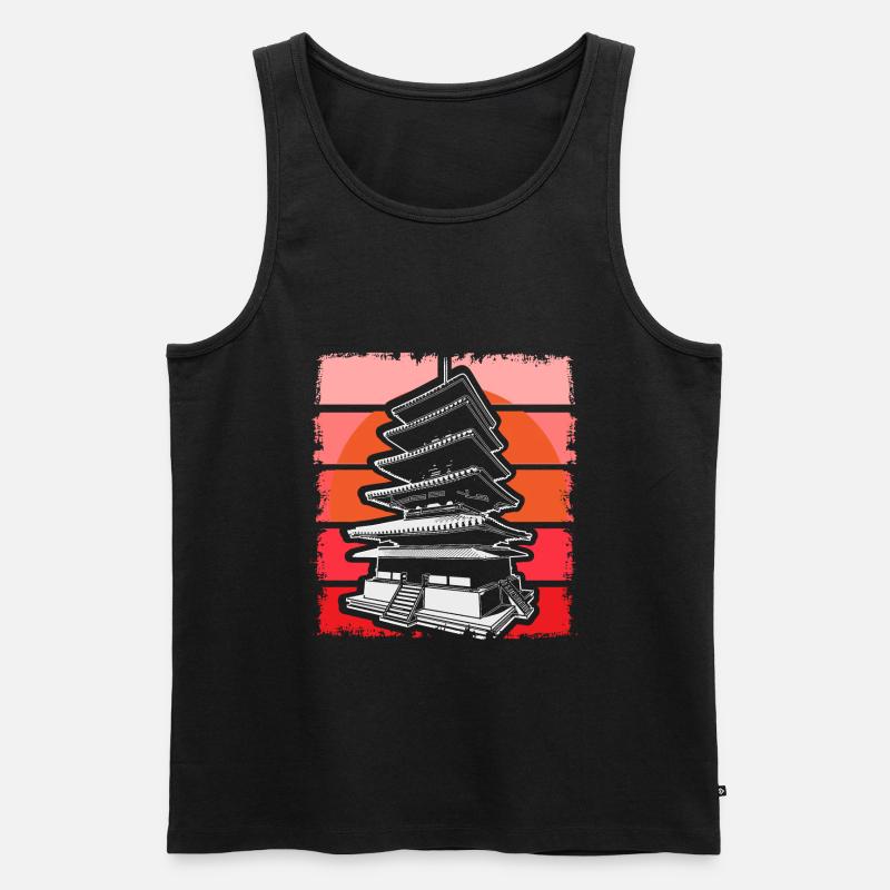 Japan Samurai Fahne Geschenkidee - Männer Premium Bio Tank Top - Schwarz