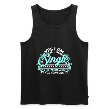 Single Solo Saying Gift Idea - Men's Premium Organic Tank Top - black - Front - Michal (187cm)