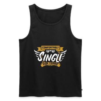 Single Independent Relationship - Men's Premium Organic Tank Top - black - Front - Michal (187cm)