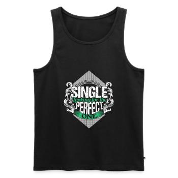 Single Independent Partnership Gift Idea - Men's Premium Organic Tank Top - black - Front - Michal (187cm)