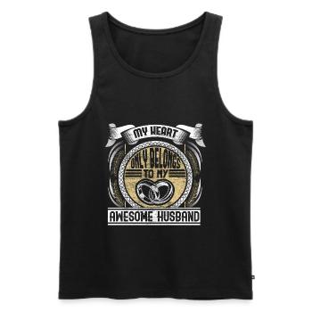 Marriage Marriage - Men's Premium Organic Tank Top - black - Front - Michal (187cm)