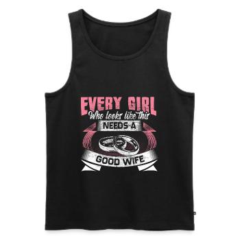 Gay Marriage LGBT Lesbian Gift Idea - Men's Premium Organic Tank Top - black - Front - Michal (187cm)