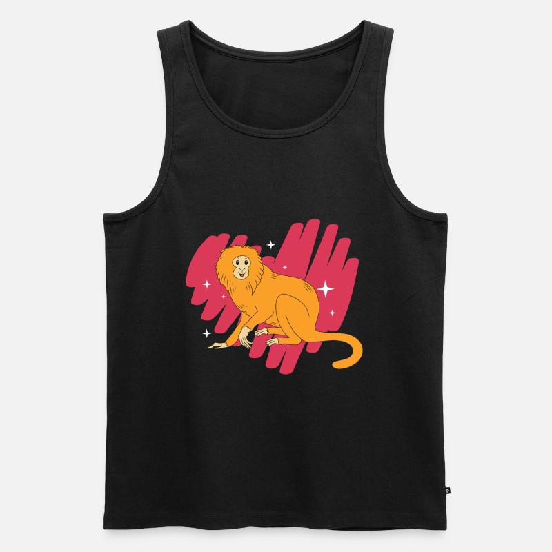 Tamarin Affe - Männer Premium Bio Tank Top - Schwarz