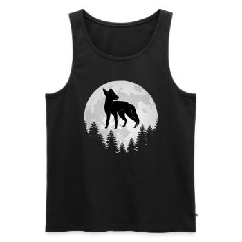 Nature Full Moon Fox Hunter - Men's Premium Organic Tank Top - black - Front - AI Model Male 178 light (178cm)