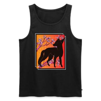 Kiteune renard japonais - Débardeur bio Premium Homme - noir - Devant - Michal (187cm)