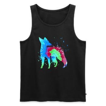 Fuchs Kunst Jäger Fuchsjagd Jagd - Männer Premium Bio Tank Top - Schwarz - Vorne - AI Model Male 178 light (178cm)