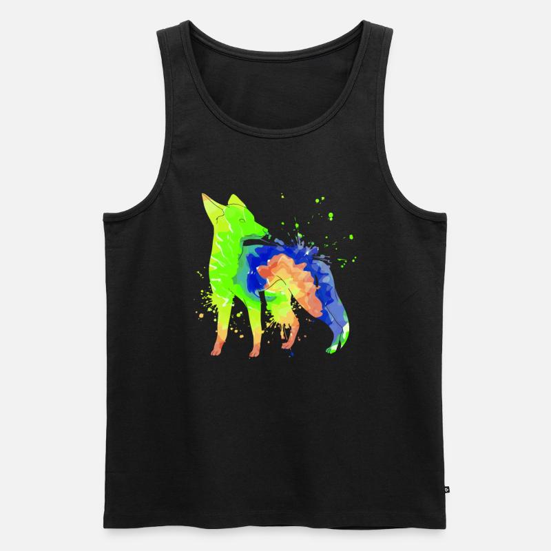 Fuchs Kunst Jäger Fuchsjagd Jagd - Männer Premium Bio Tank Top - Schwarz
