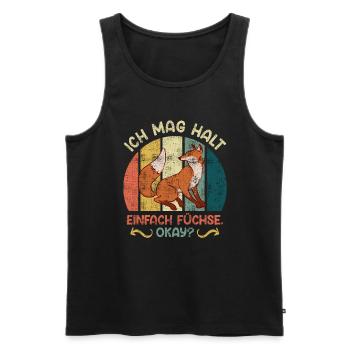 Ich mag halt einfach Füchse ok? Fuchs - Männer Premium Bio Tank Top - Schwarz - Vorne - Michal (187cm)