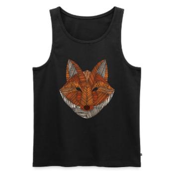 Fuchs Polygon Jäger Jagd - Männer Premium Bio Tank Top - Schwarz - Vorne - AI Model Male 178 light (178cm)