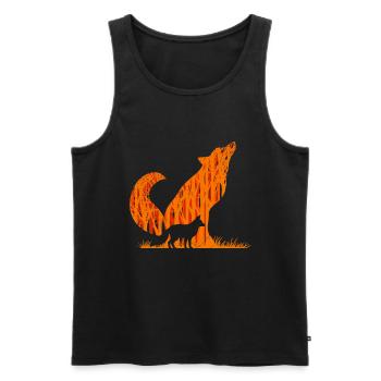 Fox Silhouette Fox Forest Hunter - Débardeur bio Premium Homme - noir - Devant - Michal (187cm)
