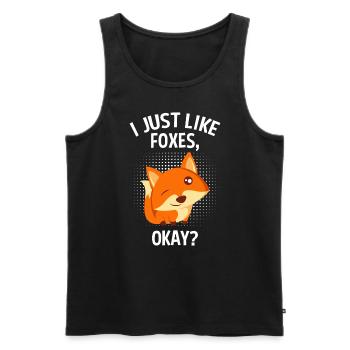 Ich mag halt einfach Füchse, ok? Kinder Fuchs - Männer Premium Bio Tank Top - Schwarz - Vorne - AI Model Male 178 light (178cm)