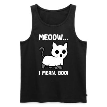 Creepy Halloween Cat - Men's Premium Organic Tank Top - black - Front - Michal (187cm)