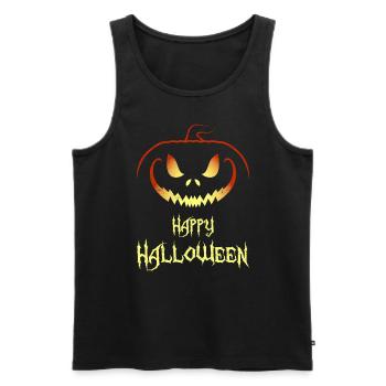 Masque de citrouille Halloween - Débardeur bio Premium Homme - noir - Devant - Michal (187cm)
