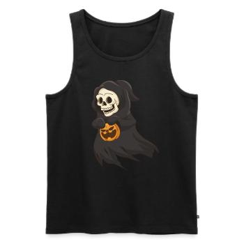 Crâne Sorcière d’Halloween - Débardeur bio Premium Homme - noir - Devant - Michal (187cm)