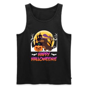 Joyeux chien teckel Halloween - Débardeur bio Premium Homme - noir - Devant - Michal (187cm)