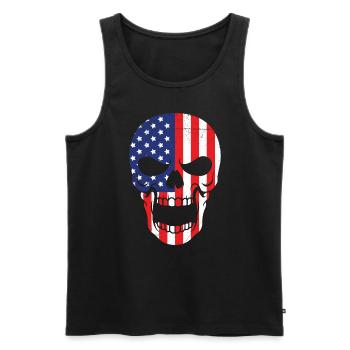 USA Halloween Skull - Men's Premium Organic Tank Top - black - Front - Michal (187cm)