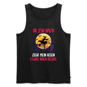 Tempolimit für Besen Hexe Halloween - Männer Premium Bio Tank Top - Schwarz - Vorne - Michal (187cm)