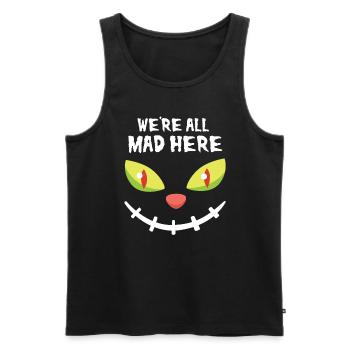Grinsekatze Halloween Katze - Männer Premium Bio Tank Top - Schwarz - Vorne - Michal (187cm)