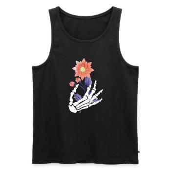 Flowers Decoration Skeleton Halloween - Men's Premium Organic Tank Top - black - Front - Michal (187cm)